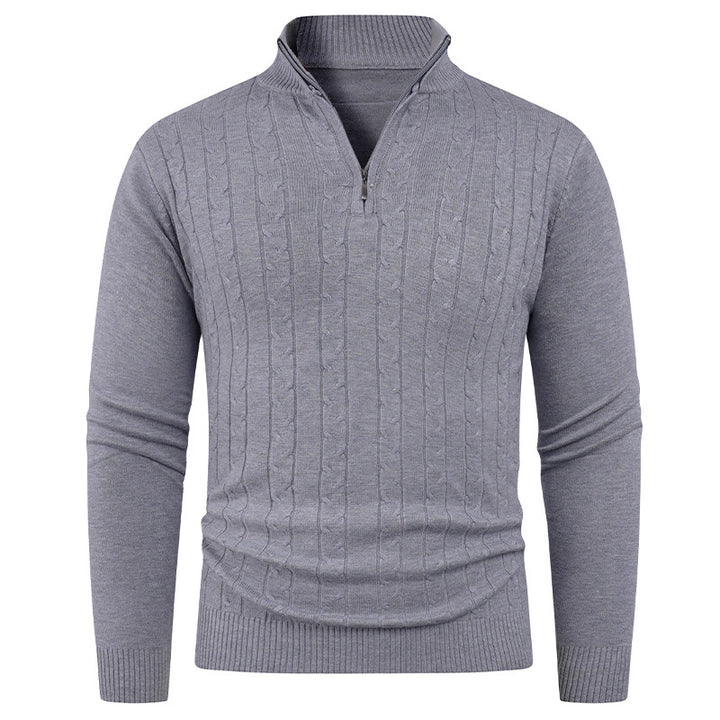 Men's Structured Sweater with ZIP Collar Lune London