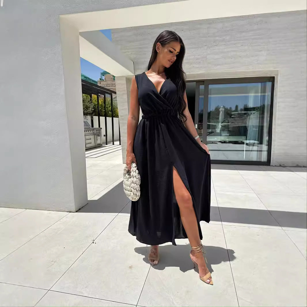 Women Maxi Dress Chic with V-neck Lune London