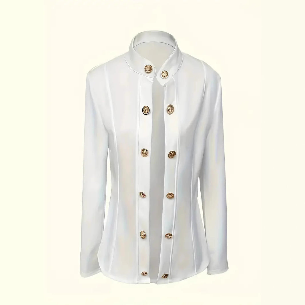Elegant women's tailored jacket with decorative buttons and fitted cut Lune London