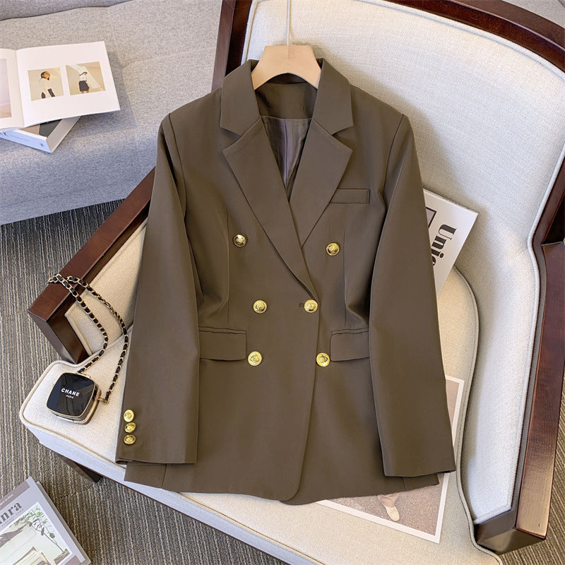 Lune London Elegant double-button blazer for women with a slim fit and gold embellishments