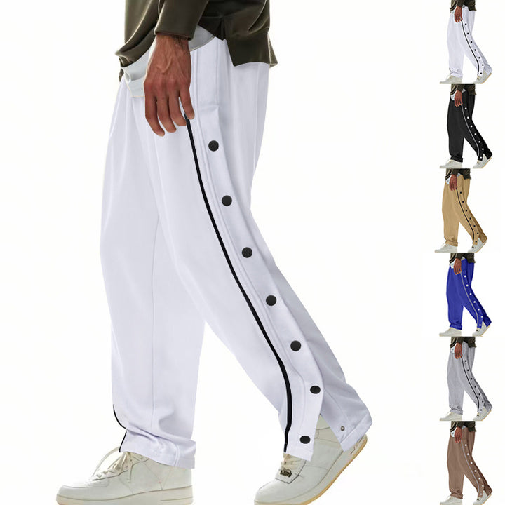 Men's sporty jogger pants with side snap buttons and elastic waist Lune London
