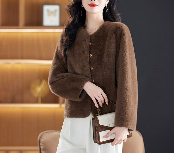 Veste en polaire confortable pour femmes avec design de bouton à la mode Chic & Stil