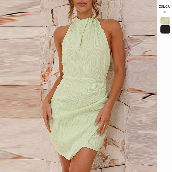 Chic & Stil Women's Mini Bodycon Dress with High Neck