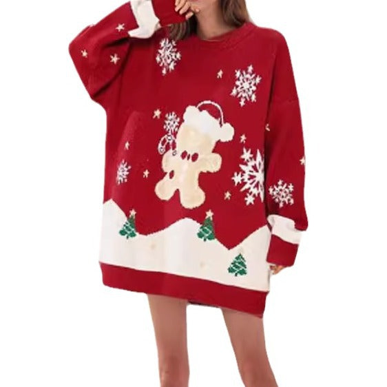 Chic and Stylish Christmas Design Knit Sweater for Women