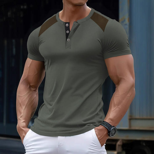 Men's Leisure Henley Shirt with Mesh Details Lune London