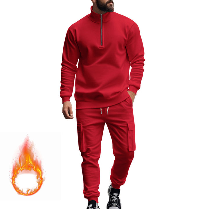 Men's fleece sports set with functional zipper and cargo pants Lune London