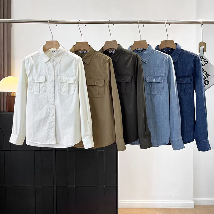 Blouse décontractée pour femmes avec poches poitrine pratiques Chic & Stil