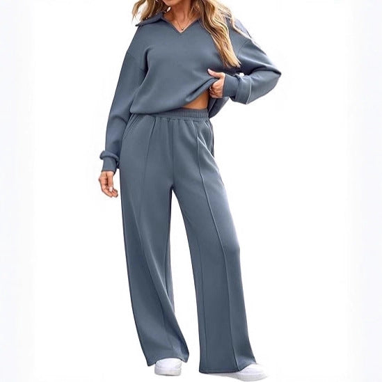 Ensemble de loisirs pour femmes avec décolleté en V et coupe ample Chic & Stil