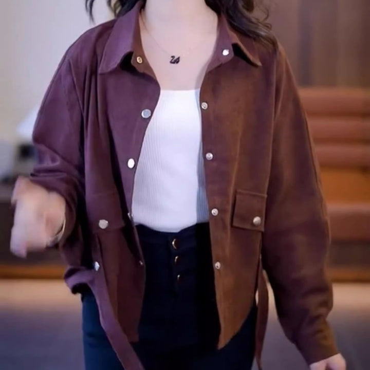 Veste décontractée pour femme en coton velouté Chic & Stil