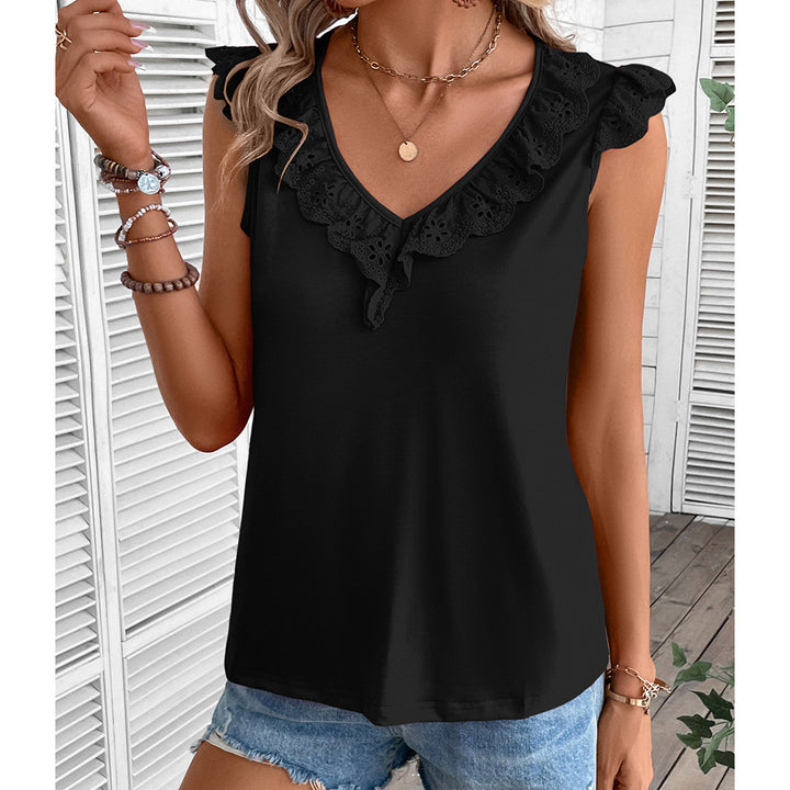 Sleeveless tank top for women with lace Lune London