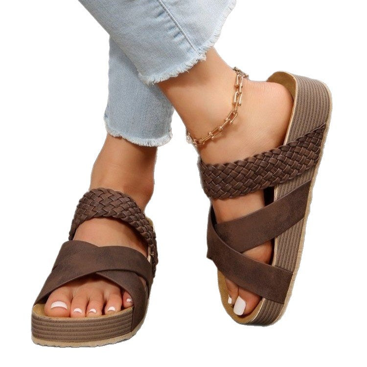 Women Slip-On Comfort Woven Chic Sandals