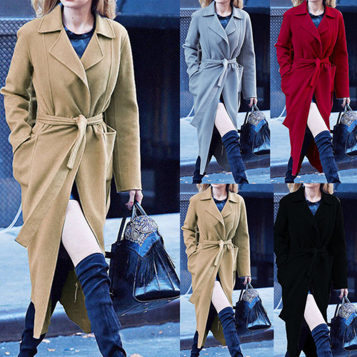 Elegant wrap coat for ladies with a refined cut and a belt at the waist Lune London
