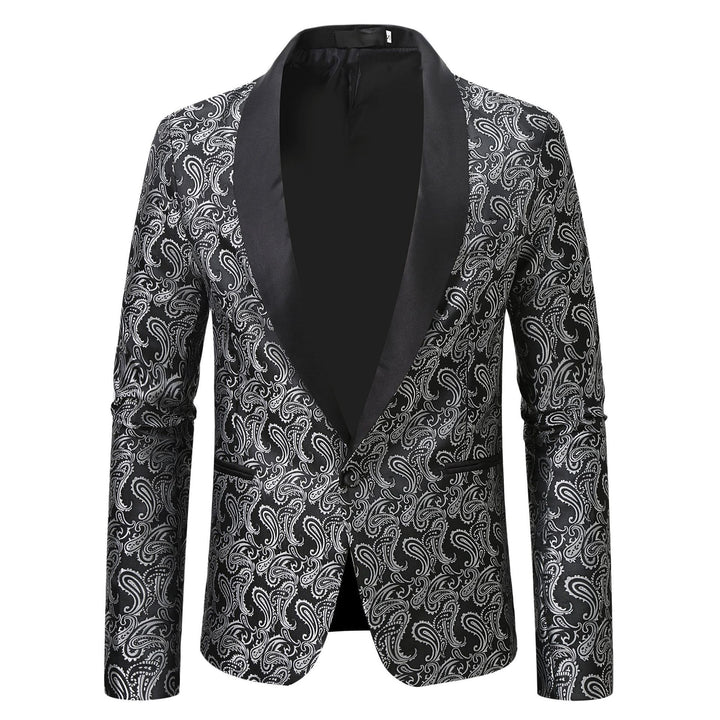 Veste de smoking élégante pour hommes avec motif jacquard floral Lune London