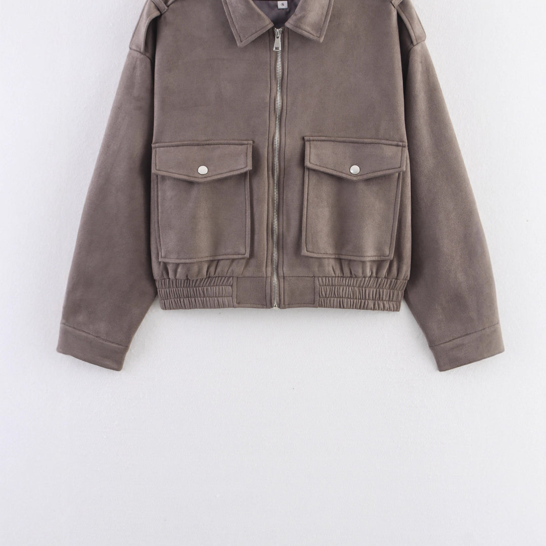Trendy oversized corduroy jacket for women with practical pockets and stylish shoulder details Lune London