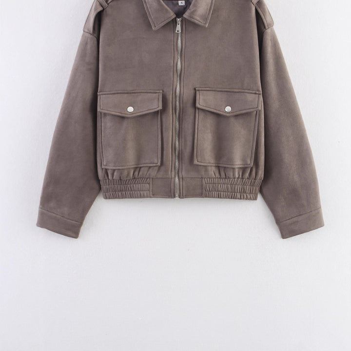 Trendy oversized corduroy jacket for women with practical pockets and stylish shoulder details Lune London