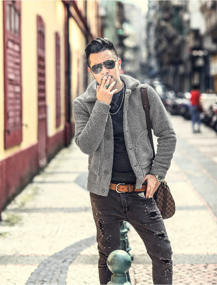 Thomaskapelle quilted men's jacket with stylish button closure and casual chic design