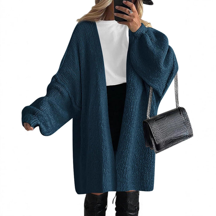 Casual knit coat for women with open cut and wide sleeves Lune London