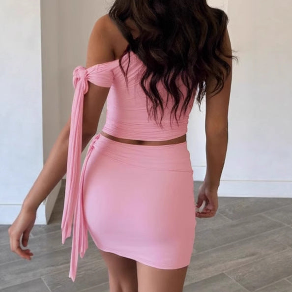 Women's set with asymmetrical top and short skirt Lune London