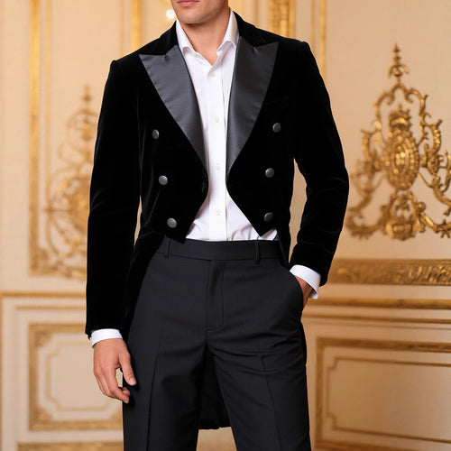 Lune London elegant double-breasted velvet jacket for men