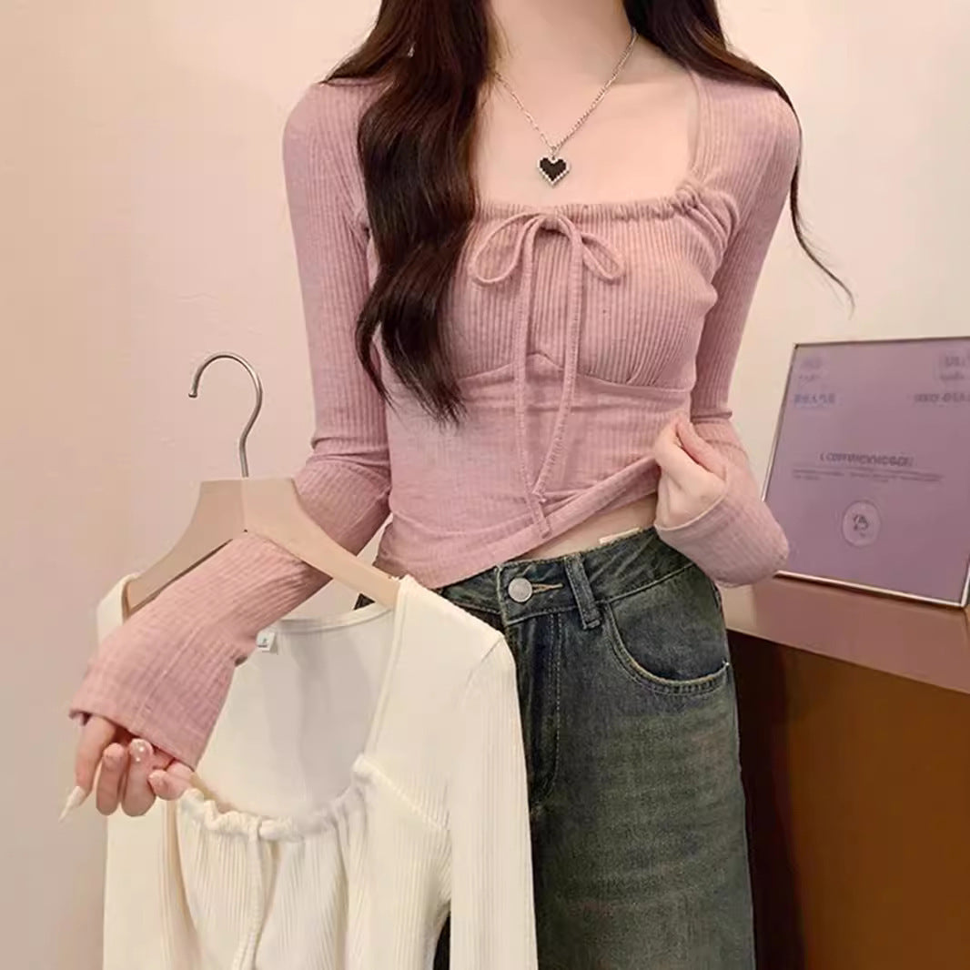 Women's Long Sleeve Top with Ruched Collar Chic & Stil