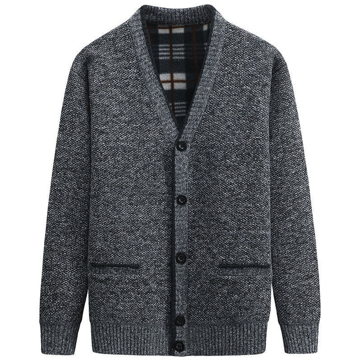 Cardigan for men with V-neck and high-quality details Lune London