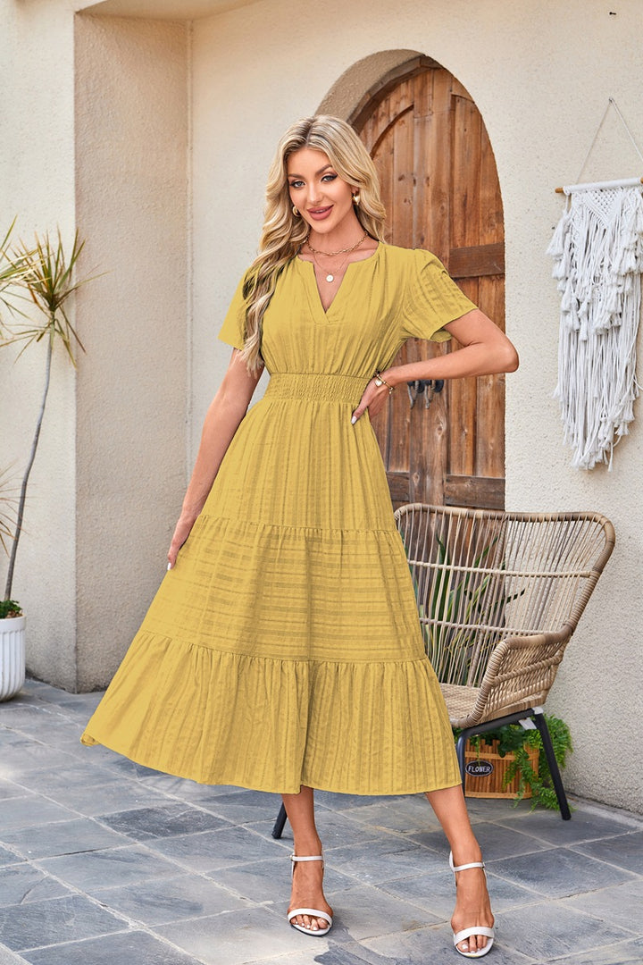 Maxi dress for ladies in lightweight striped fabric Lune London