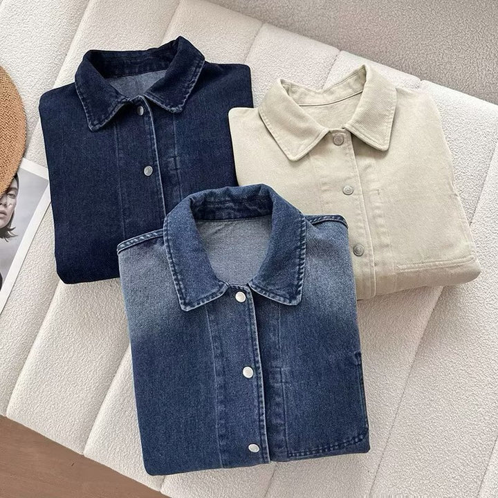 Veste en denim décontractée pour femmes avec poches modernes Chic & Stil