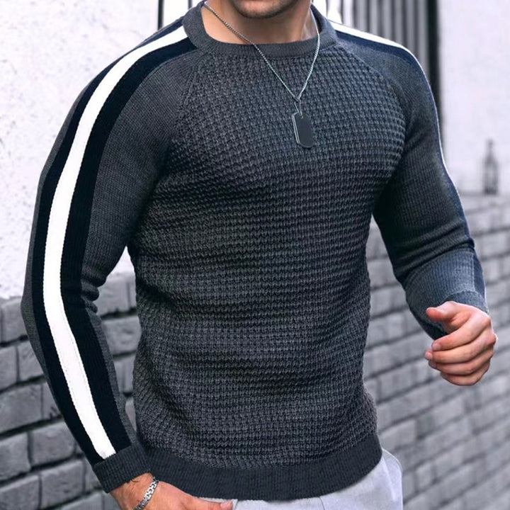 Men's knit sweater with sporty stripes Lune London