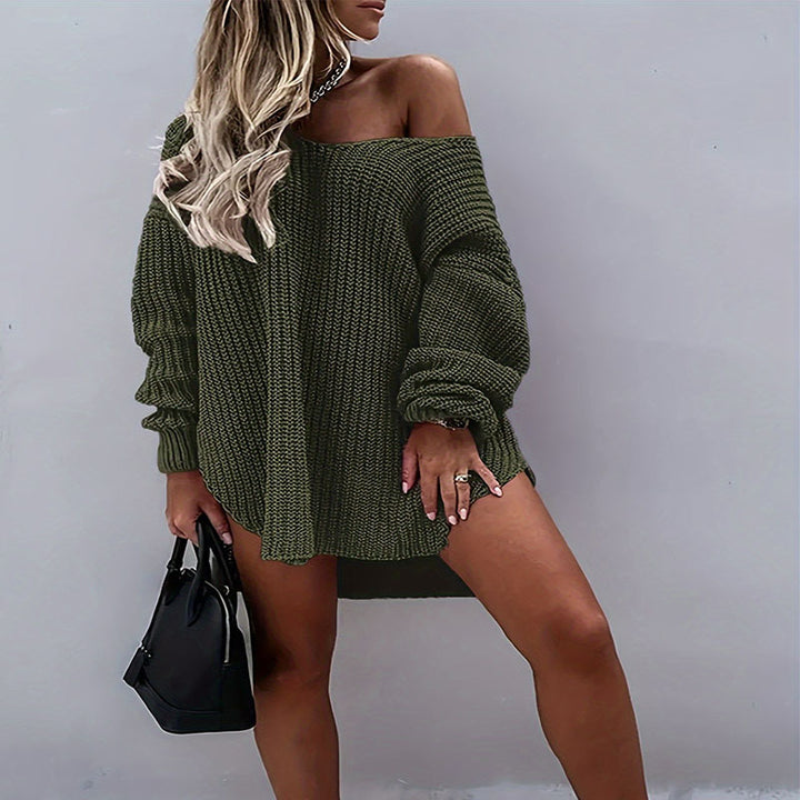 Oversized knitted pullover for women with a loose fit and open sleeves Lune London