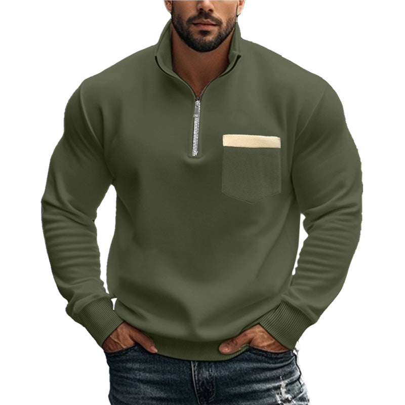 Men's sweatshirt with zipper and chest pocket Lune London