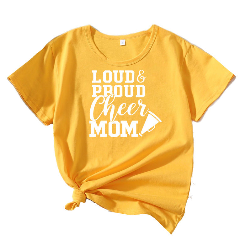 Chic and Stylish Mama Cheerleading Graphic T-Shirt Women