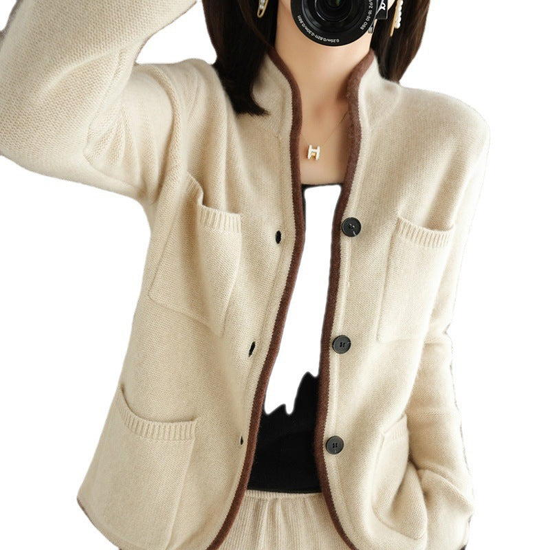 Wool knit jacket for women with high-quality wool and practical pockets Lune London