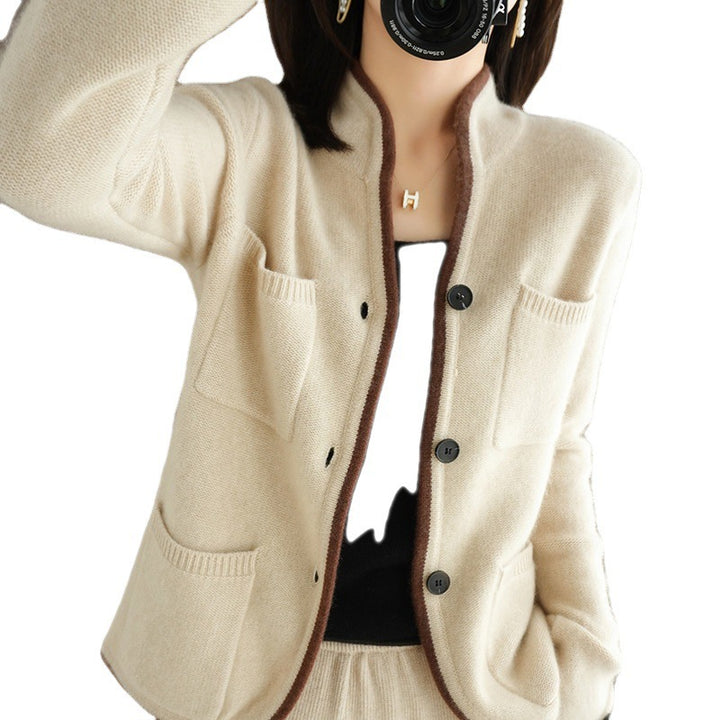 Wool knit jacket for women with high-quality wool and practical pockets Lune London