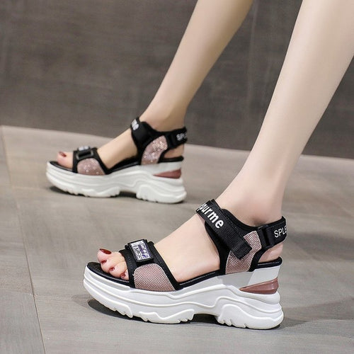 Chic and Stylish Women's Sport Sandals with Sparkling Strap Design