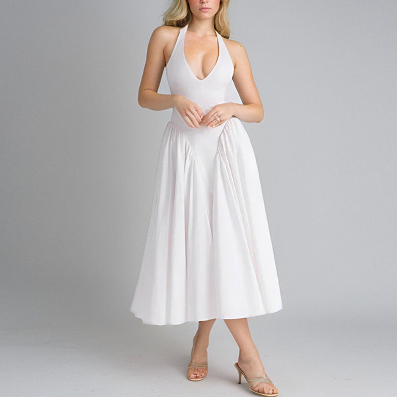 Robe Maxi Élégante pour Femmes avec Décolleté en V Profond et Jupe Flottante Chic & Stil