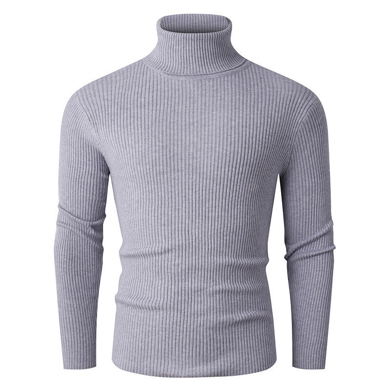 Elegant turtleneck sweater for men in structured knitted material Lune London