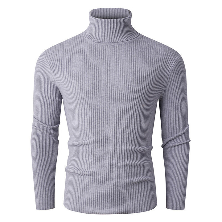 Elegant turtleneck sweater for men in structured knitted material Lune London
