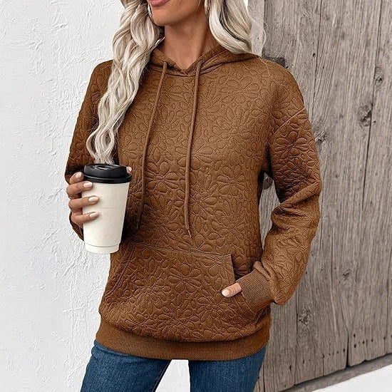 Hoodie femme avec embossage floral et coupe généreuse Chic & Stil