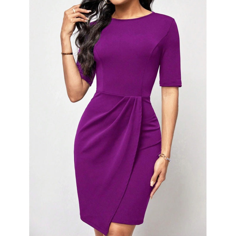 Elegant draped bodycon dress for ladies Lune London