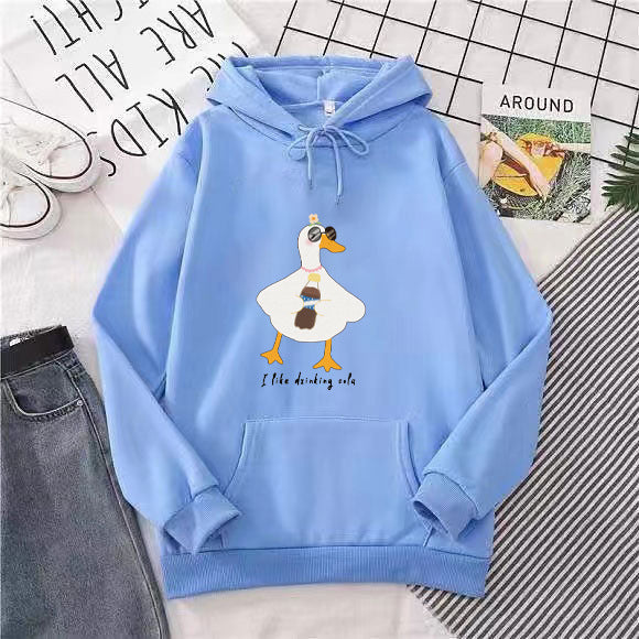 Women's hooded sweatshirt with creative duck design Chic & Stil