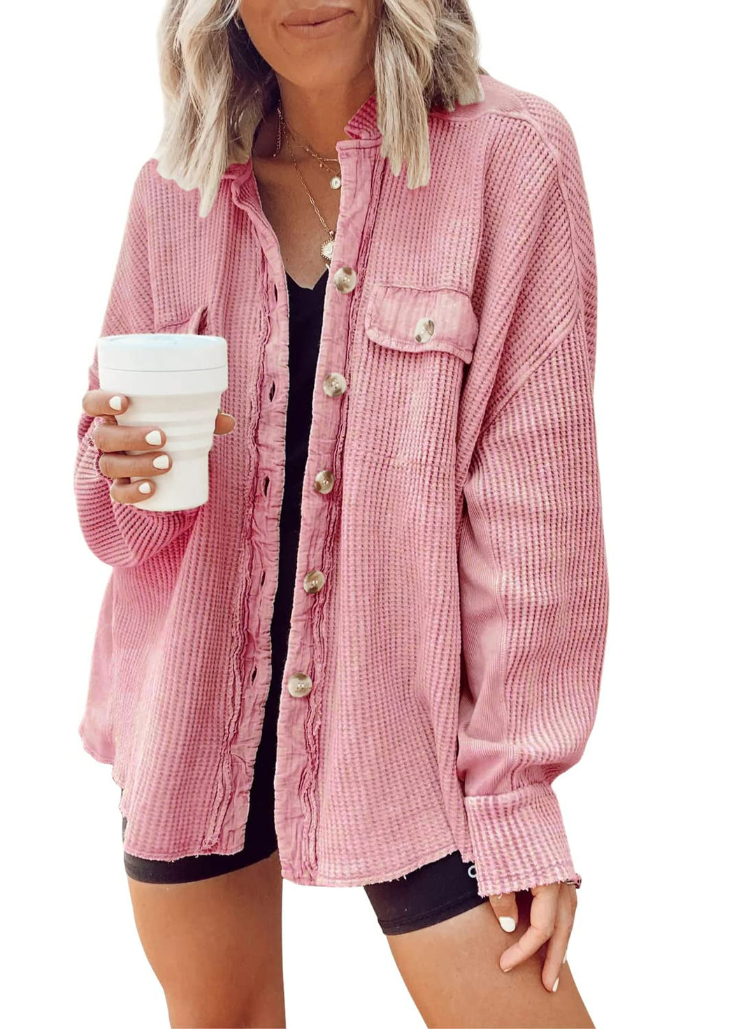 Casual cotton jacket for women with a buttoned front and practical pockets Lune London