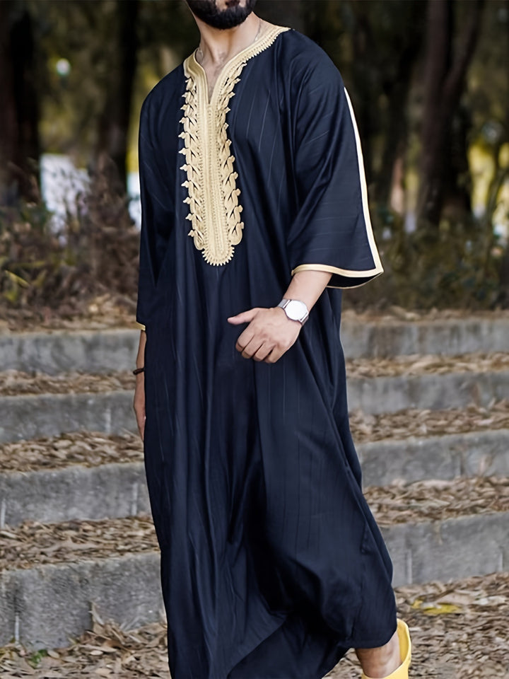 Men's traditional caftan with artistic embroidery Lune London