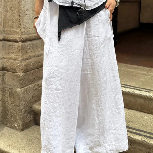 Pantalons en lin larges pour femmes Lune London