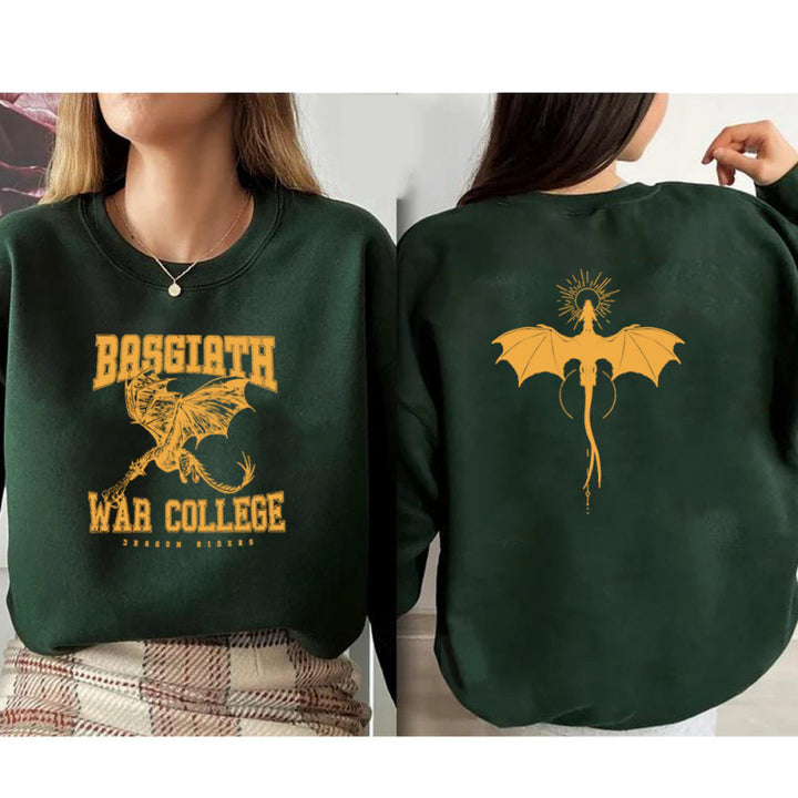 Women's sweatshirt with creative dragon motif and unique college design Lune London