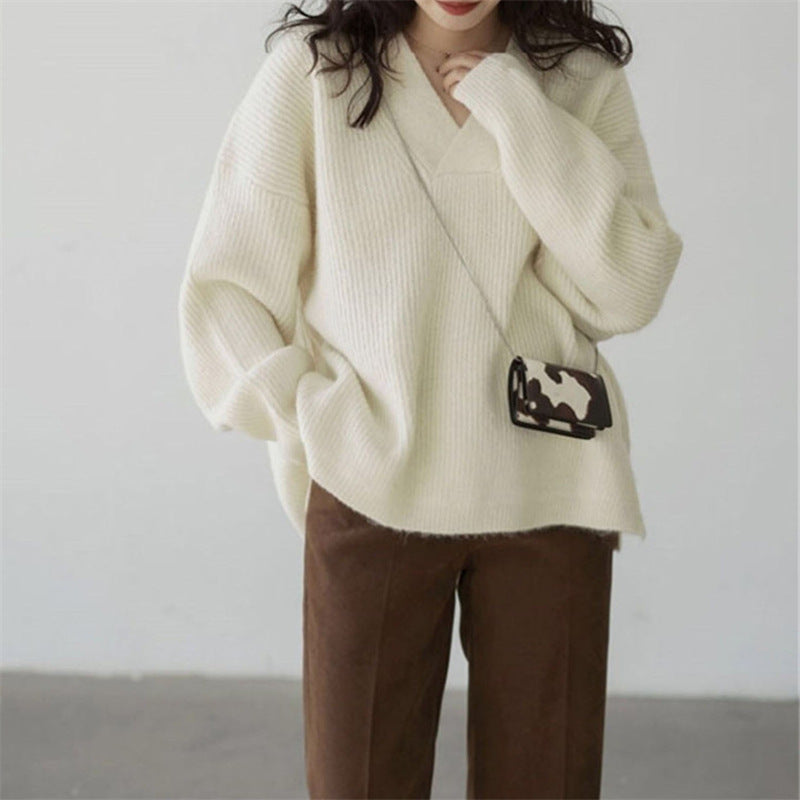 Pull V à col en V pour femme en coupe oversize Chic & Stil