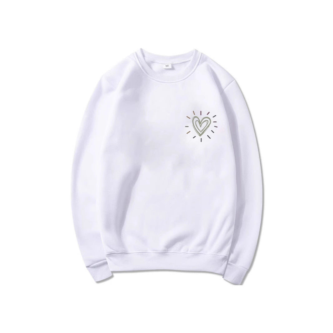 Sweatshirt surdimensionné pour femmes avec motif cœur mignon et coupe décontractée Chic & Stil
