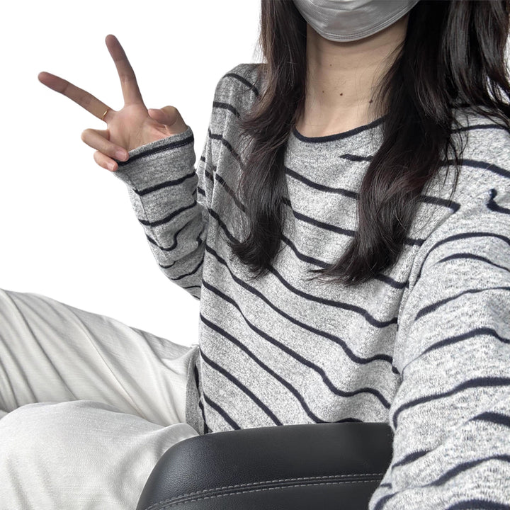 Women's casual long sleeve shirt with modern stripes Chic & Stil