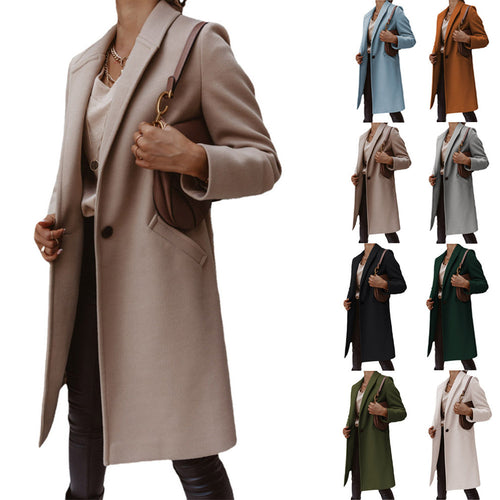 Elegant wool coat for women with a slim silhouette and deep pockets Lune London