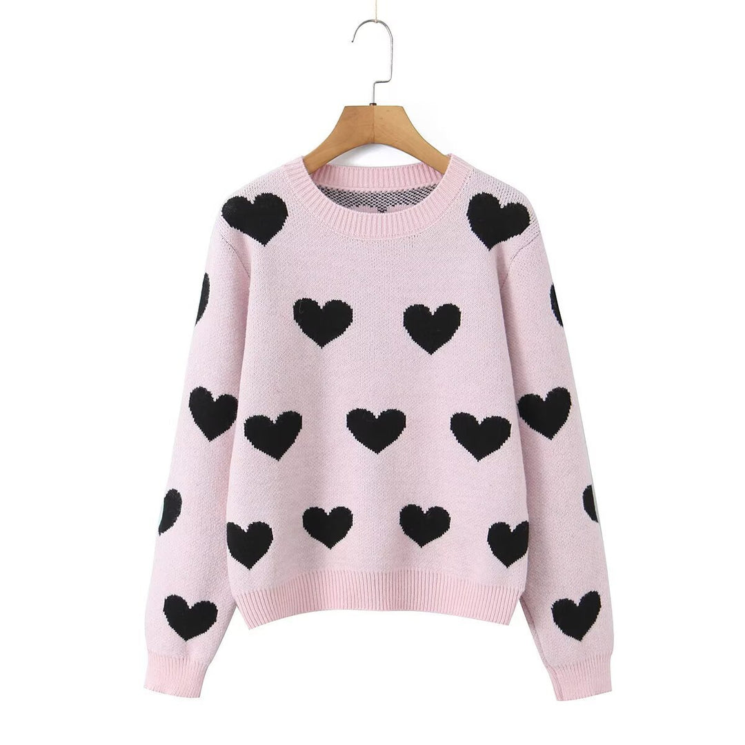 Pull en tricot pour femmes avec motif cœur Chic & Stil