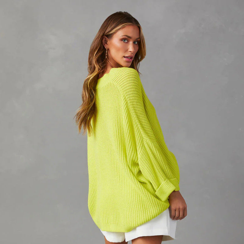 Oversized knit sweater for women with pockets Lune London